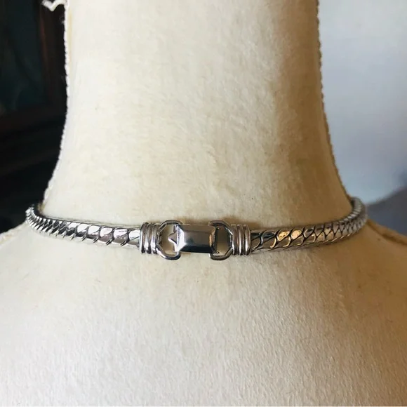 Vintage Coro silver plated braided chain necklace - Picture 7 of 13